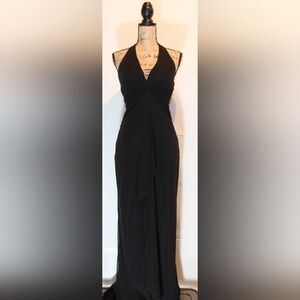 Cache Black Backless Halter Dress